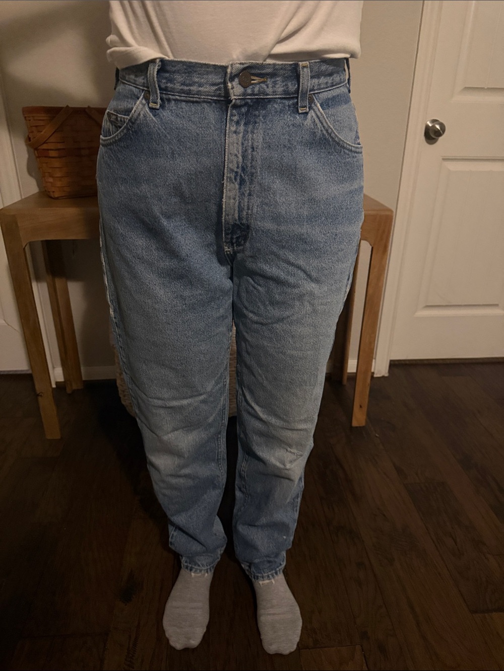 Lee Light Blue High-Rise Cropped Jeans